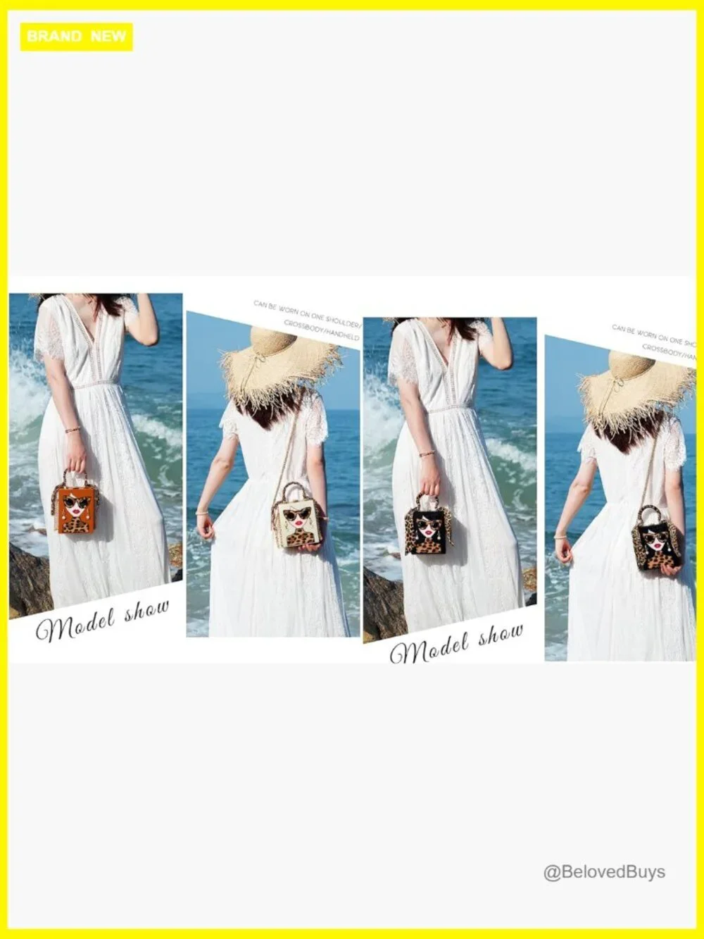 Funky 3D Lady Face PU Leather Satchel Handbag Tote Purse Crossbody Hobo